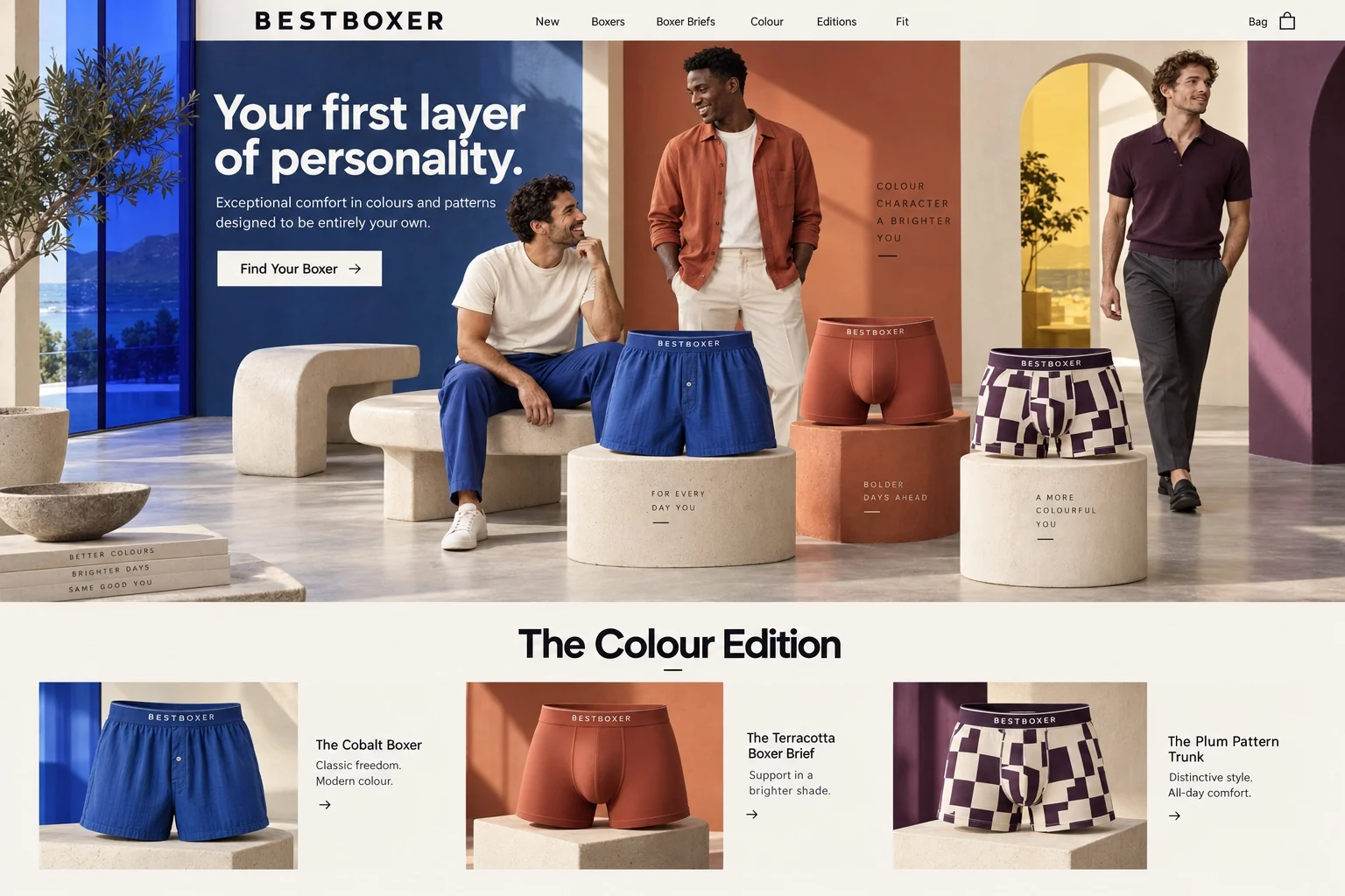 BestBoxer colorful men’s boxers and boxer briefs brand concept